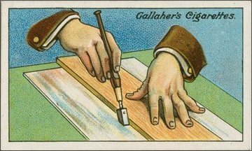 Chromo Gallaher, couper le verre