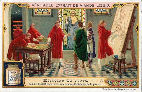 Liebig Trade Card, vitraux des bénédictins