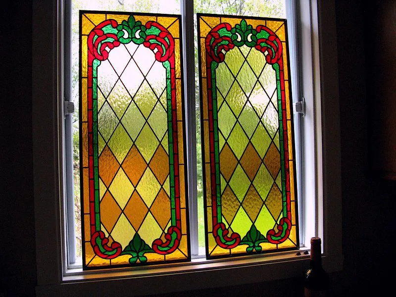 Classic cabinet doors stained glass panels